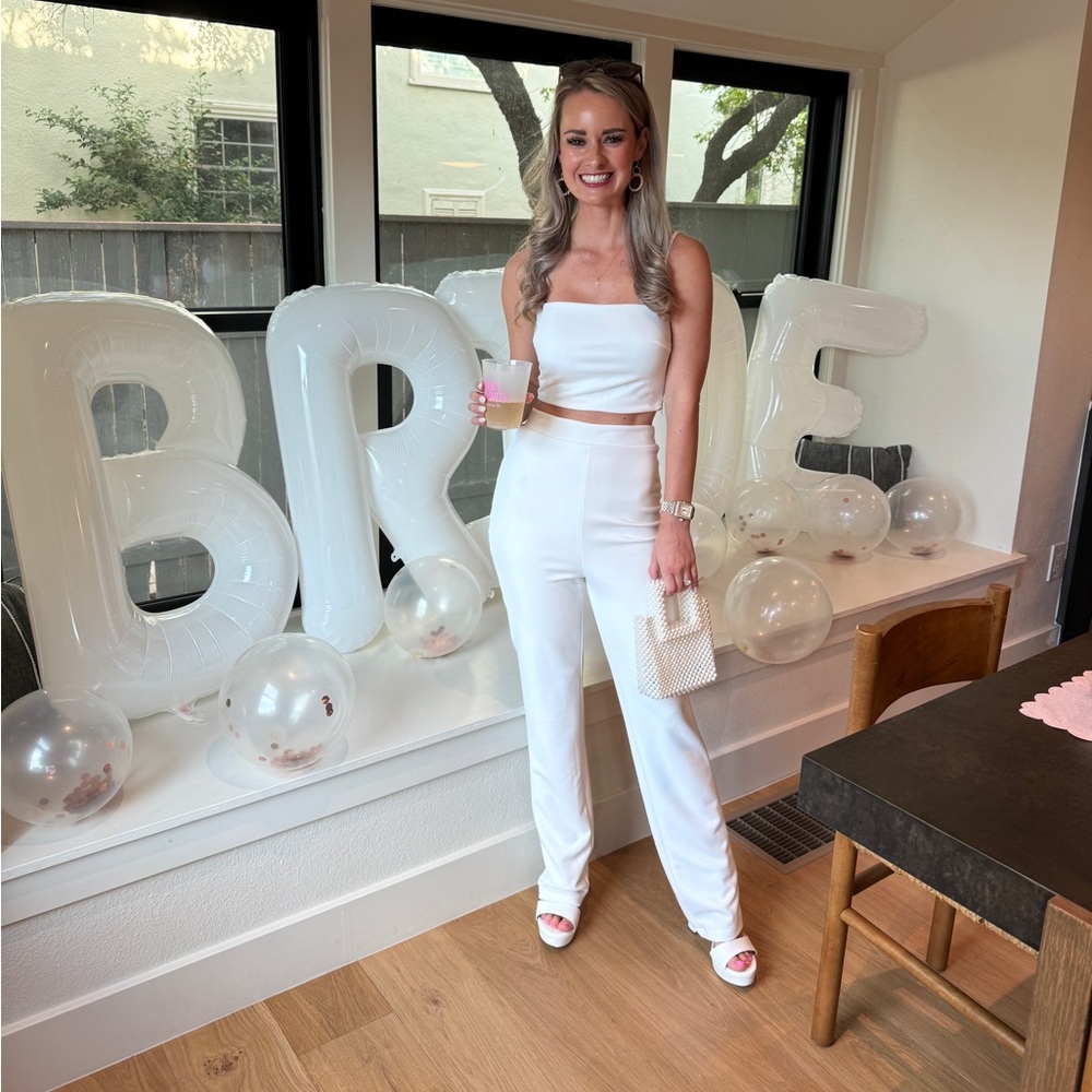 White 2 piece jumpsuit